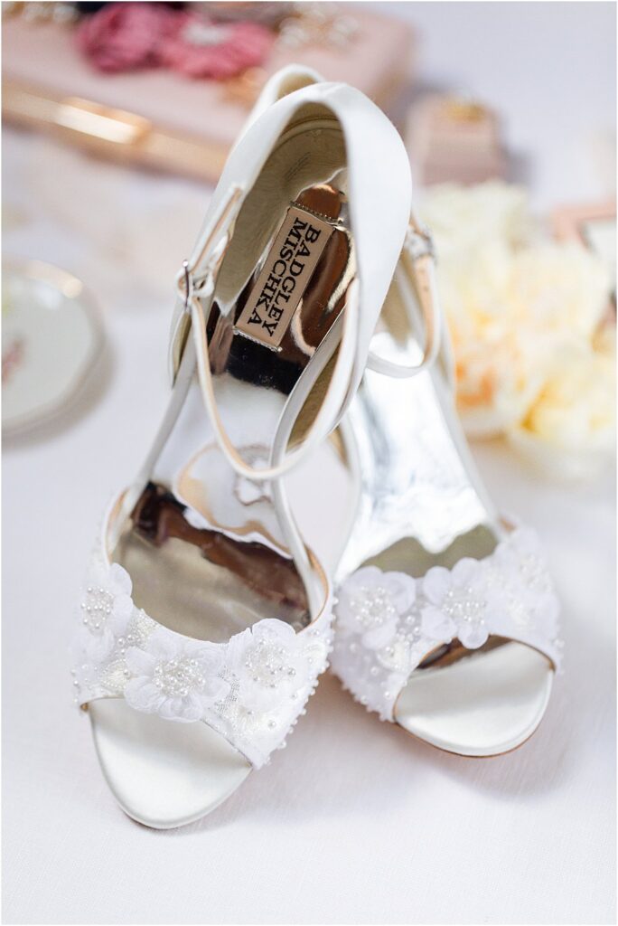 Badgley Mischka bridal shoes for whimsical styled wedding editorial