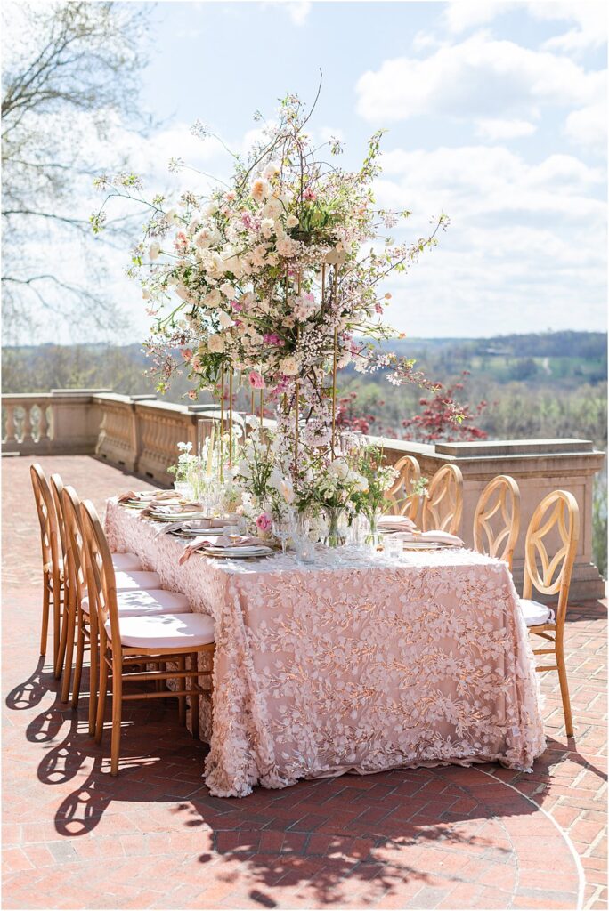 tablescape for whimsical styled wedding editorial