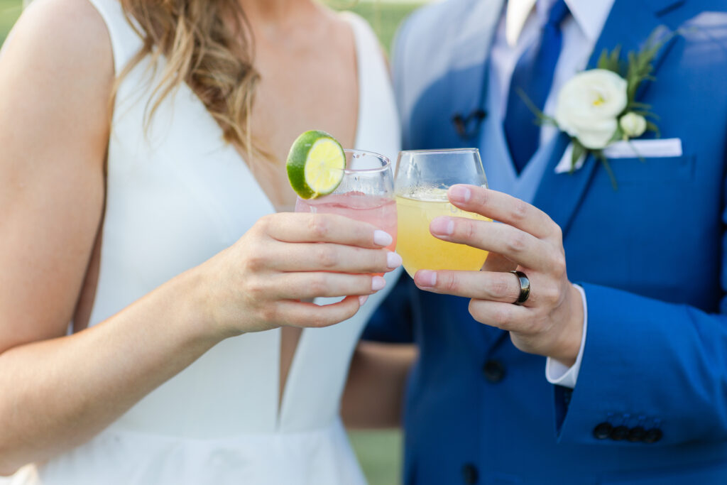 signature cocktails at upper shirley vineyards wedding
